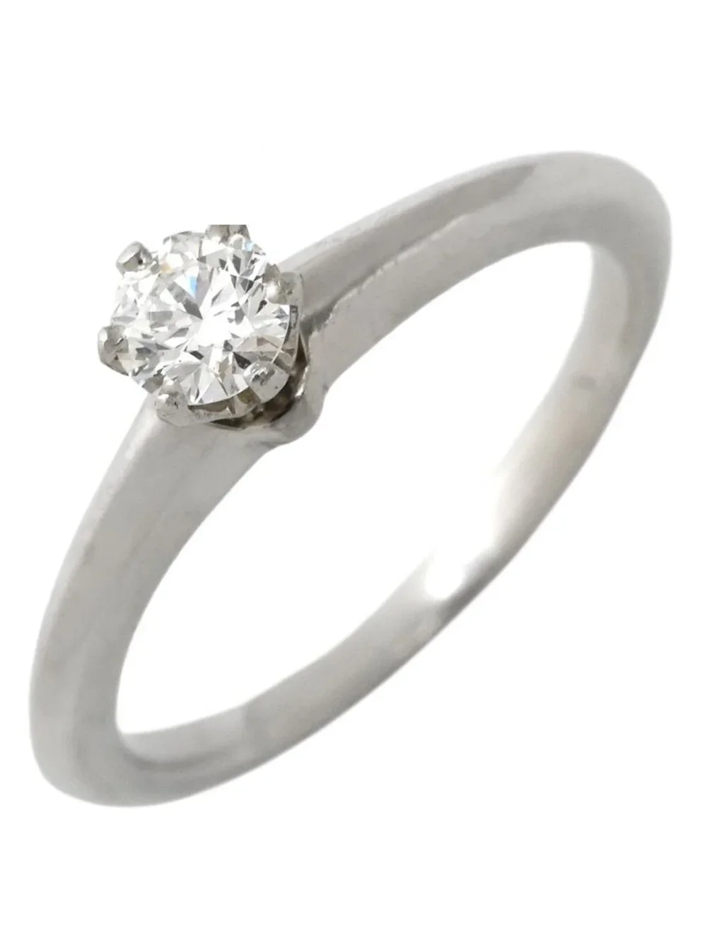 Tiffany & Co Ring Solitaire Diamond Platinum Silver T& Single Standing Claw